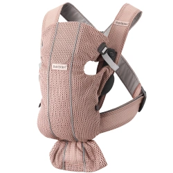 Рюкзак-кенгуру Bebé Mini BabyBjörn (тканина сітка) - Пастельно-рожевий - зображення