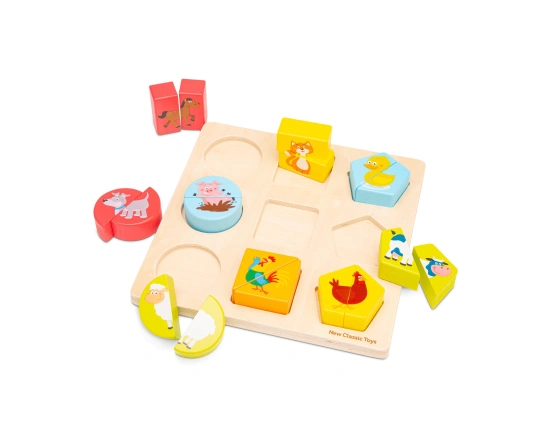 Puzzle de bloques de forma New Classic Toys - Animales