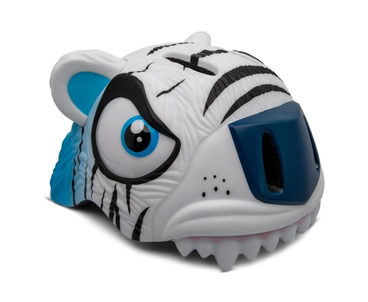 Casco Crazy Safety Tiger Blanco (con linterna)