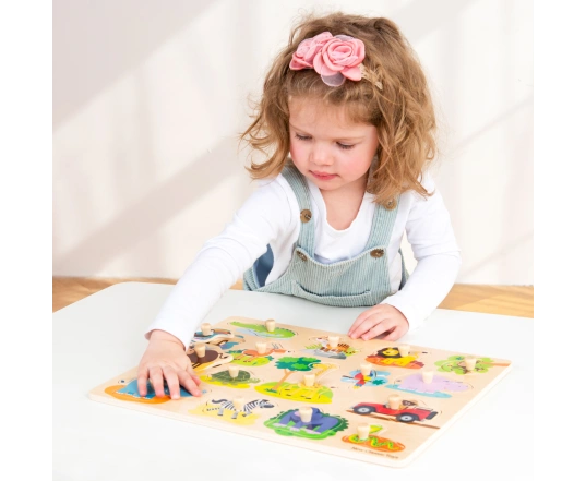Puzzle de madera New Classic Toys - Safari - 16 piezas