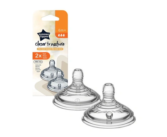 Соска Tommee Tippee Closer to Nature швидкий потік, від 6 місяців, 2шт