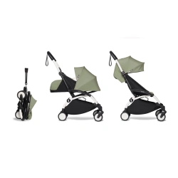 Універсальна коляска 2 в 1 Stokke YOYO³ із люлькою та текстилем BABYZEN Olive (шасі White) - зображення