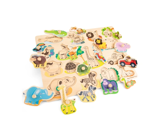 Puzzle de madera New Classic Toys - Safari - 16 piezas