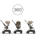 Універсальна коляска 2 в 1 Cybex Eezy S Twist+2 із люлькою Cot S - Almond Beige