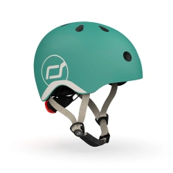 Casco infantil Scoot and Ride 45-51 cm (XXS-S) Gris verde (con linterna) - imagen