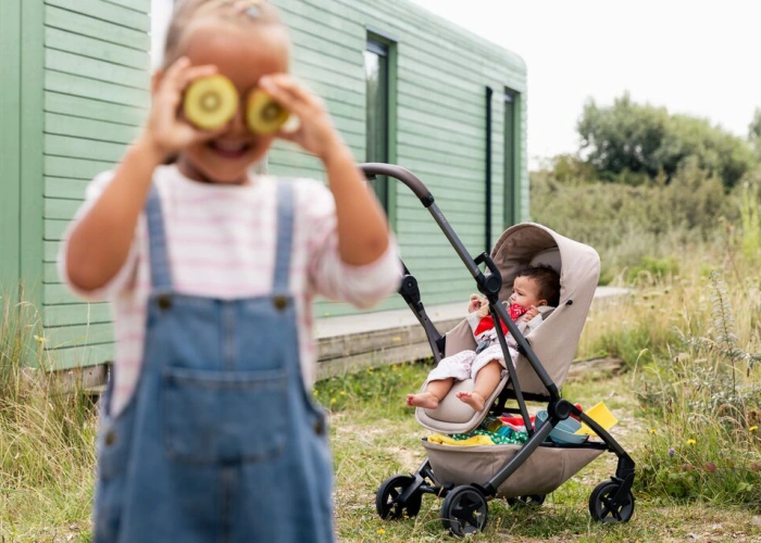 Комплект реверсивного текстилю Joolz AER 2 - sandy taupe-71 Сидіння реверсивне Joolz Aer² Sandy Taupe — аксесуар для візка-71 - зображення
