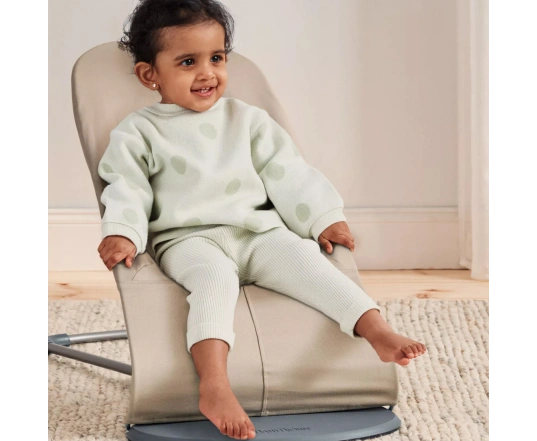 Hamaca Balance Soft BabyBjörn Tejido Algodón - Caqui/Beige