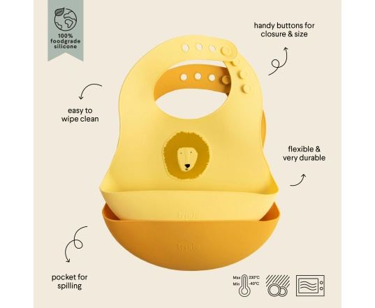 Silicona babero 2-pack Trixie - Mr. Lion