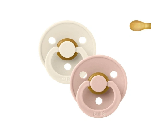 2 Chupetes BIBS Colour Simétrica Blush/Ivory  6-18 M