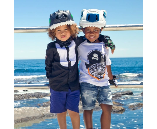 Casco Crazy Safety Tiger Blanco (con linterna)