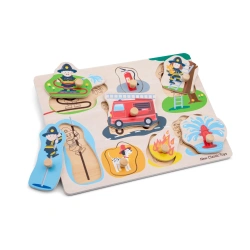 Puzzle de madera New Classic Toys - Bomberos - 8 piezas  - imagen