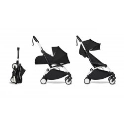 Cochecito silla Stokke YOYO³ + capazo y recambio textil BABYZEN Black (Chasis Blanco) - imagen