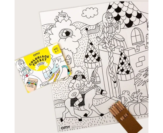 Pocket OMY princesas para coloreas + 6 lapices color