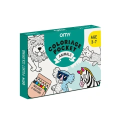 Pocket OMY animals para coloreas + 6 lapices color - imagen