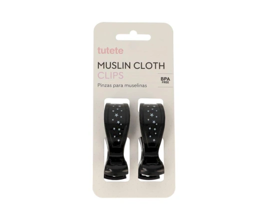2 pinzas para muselinas Tutete negras