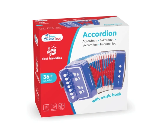 Acordeon con libro de musica New Classic Toys - blanco