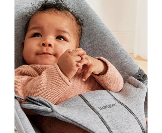 Hamaca Bliss BabyBjörn Tejido 3D Jersey - Blanco/Gris