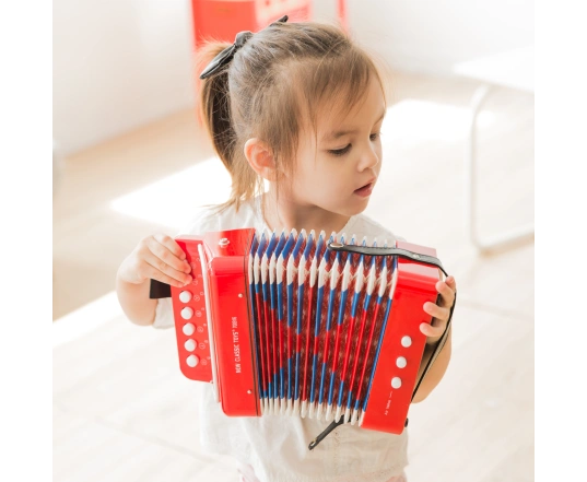 Acordeon con libro de musica New Classic Toys - blanco