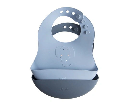 Silicona babero 2-pack Trixie - Mrs. Elephant