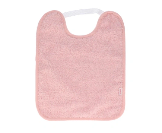 Babero toalla plastificado con goma Tutete rosa claro