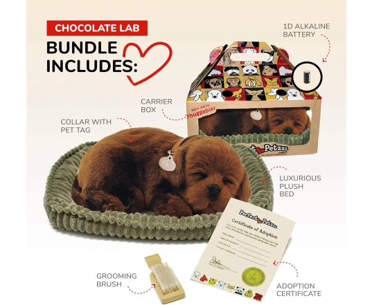 Perro CHOCOLATE LAB de peluche dormilón Perfect Petzzz 