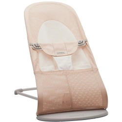 Крісло-шезлонг Balance Soft BabyBjörn (тканина сітка) - Світло-рожевий/білий - зображення