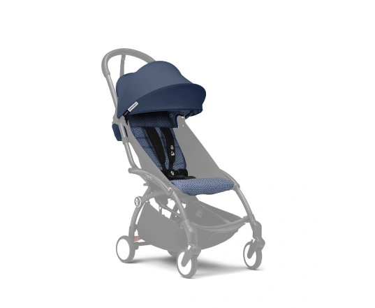 Cochecito silla + capazo newborn shell Stokke YOYO³ Air france/Navy blue (Chasis Blanco)