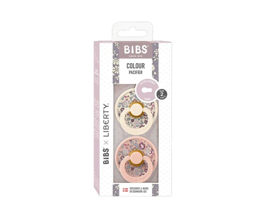 2 Chupetes BIBS Colour Round Liberty Eloise Blush Mix 6-18 M