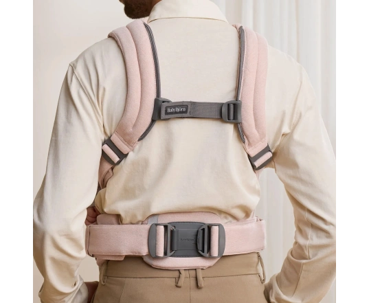Mochila porta Bebé Harmony BabyBjörn Tejido Woven / Melange, Rosa Claro