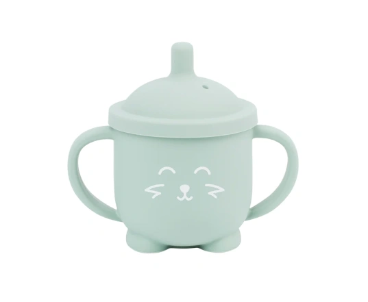 Taza con pajita de silicona Babymoov Isy'Cup - Verde, 6+