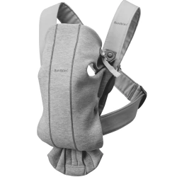 Mochila porta Bebé Mini BabyBjörn tejido 3D Jersey - Gris Claro - imagen