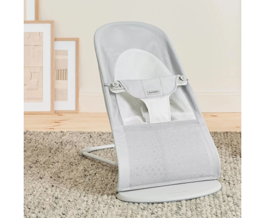 Hamaca Balance Soft BabyBjörn Tejido Mesh - Plata/Blanco