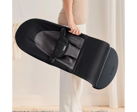 Hamaca Balance Soft BabyBjörn Tejido Algodón - Negro/Gris