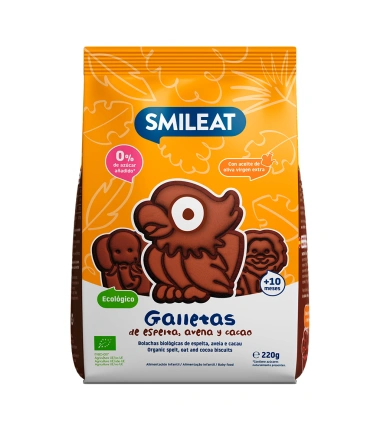Galletas ecologicas de cacao 220 g Smileat - imagen