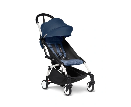 Cochecito silla + capazo newborn shell Stokke YOYO³ Air france/Navy blue (Chasis Blanco)