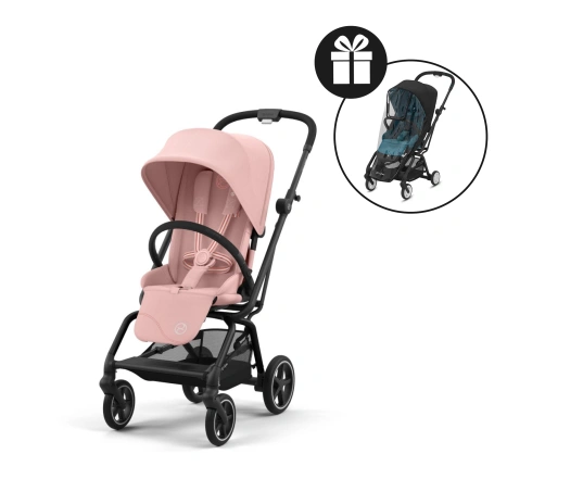 Silla de paseo Cybex Eezy S Twist Plus 2 - BLK Candy Pink + Burbuja de lluvia