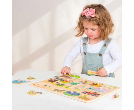 Puzzle de madera New Classic Toys - Safari - 16 piezas