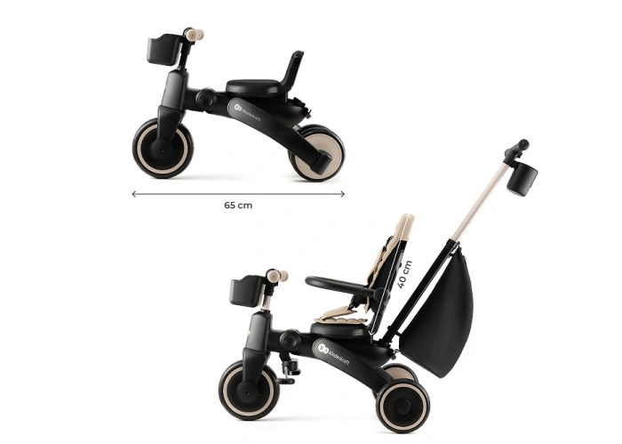 Triciclo Kinderkraft JAZZ 2 gris 5 en 1 – asiento giratorio-51 - imagen