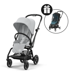 Silla de paseo Cybex Eezy S Twist Plus 2 - SLV Fog Grey + Burbuja de lluvia - imagen