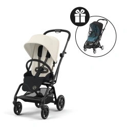 Silla de paseo Cybex Eezy S Twist Plus 2 - BLK Canvas White + Burbuja de lluvia  - imagen