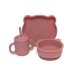 Taza silicona con asas y pajita Petit Monkey - Mahogany rose