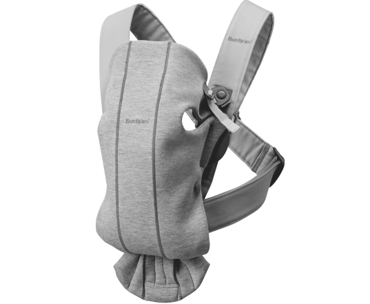 Mochila porta Bebé Mini BabyBjörn tejido 3D Jersey - Gris Claro