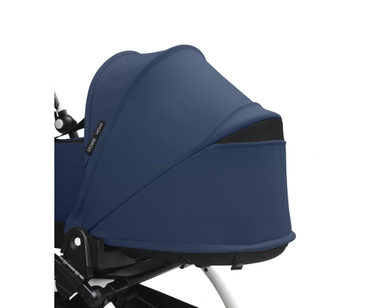 Cochecito silla + capazo newborn shell Stokke YOYO³ Air france/Navy blue (Chasis Blanco)