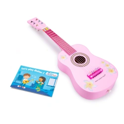 Guitarra de juguete New Classic Toys - Rosa con flores - imagen