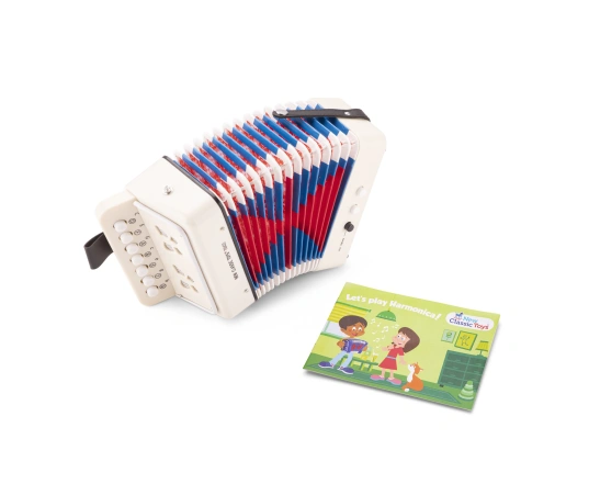 Acordeon con libro de musica New Classic Toys - blanco