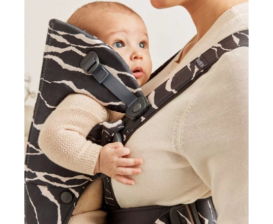Mochila porta Bebé Mini BabyBjörn tejido algodón - Antracita/Paisaje