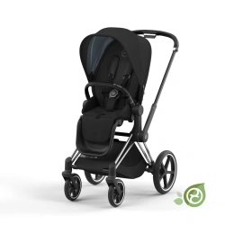 Прогулянкова коляска Cybex Priam Conscious Collection Onix Black (шасі Chrome Black) - зображення