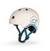 Casco infantil Scoot and Ride 45-51 cm (XXS-S) Gris claro (con linterna)