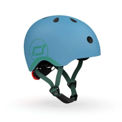 Casco infantil Scoot and Ride 45-51 cm (XXS-S) Gris azul (con linterna) - imagen