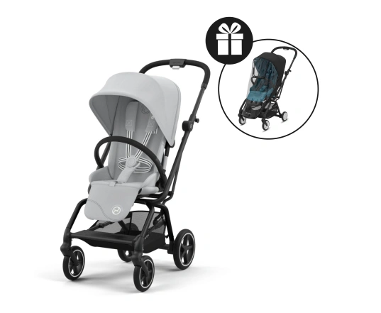 Silla de paseo Cybex Eezy S Twist Plus 2 - SLV Fog Grey + Burbuja de lluvia